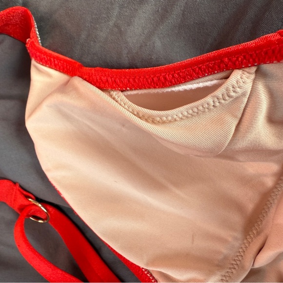 Victoria's Secret Bling Strap Swimsuit Fiery Red One-Piece sz medium new w/o tag - Picture 7 of 10